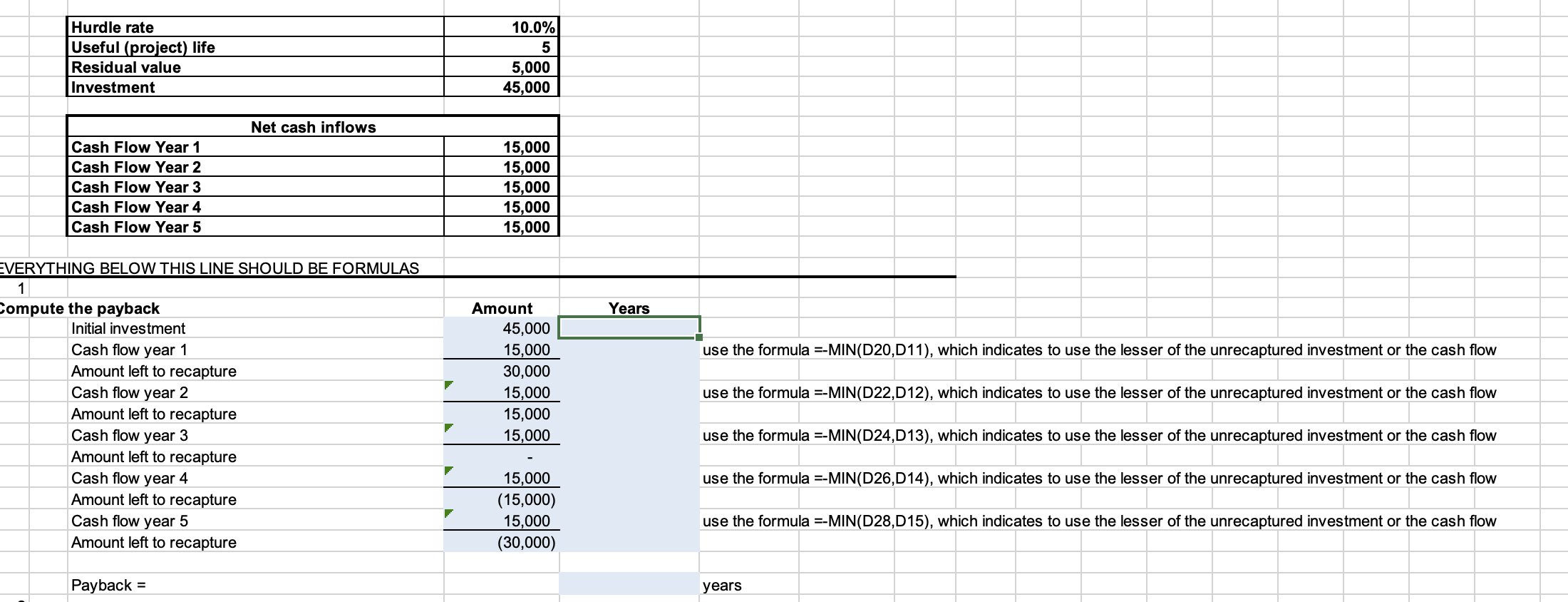 based off this information what would I put for