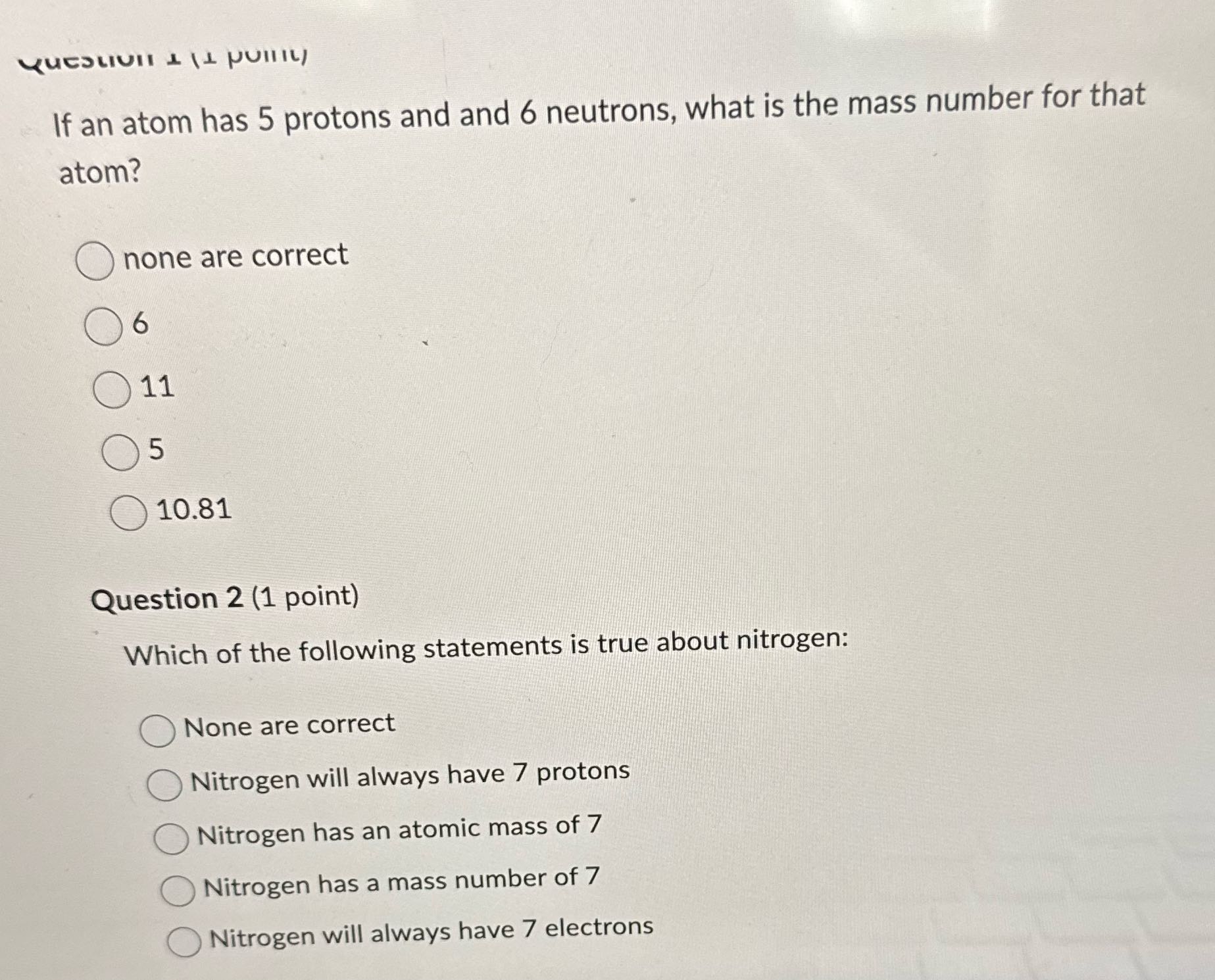 Answer MUCOLIVII 1 ( 1 PUTIt If an atom has 5