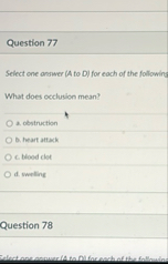 Question 7 7 Select one answer ( A to D ) for