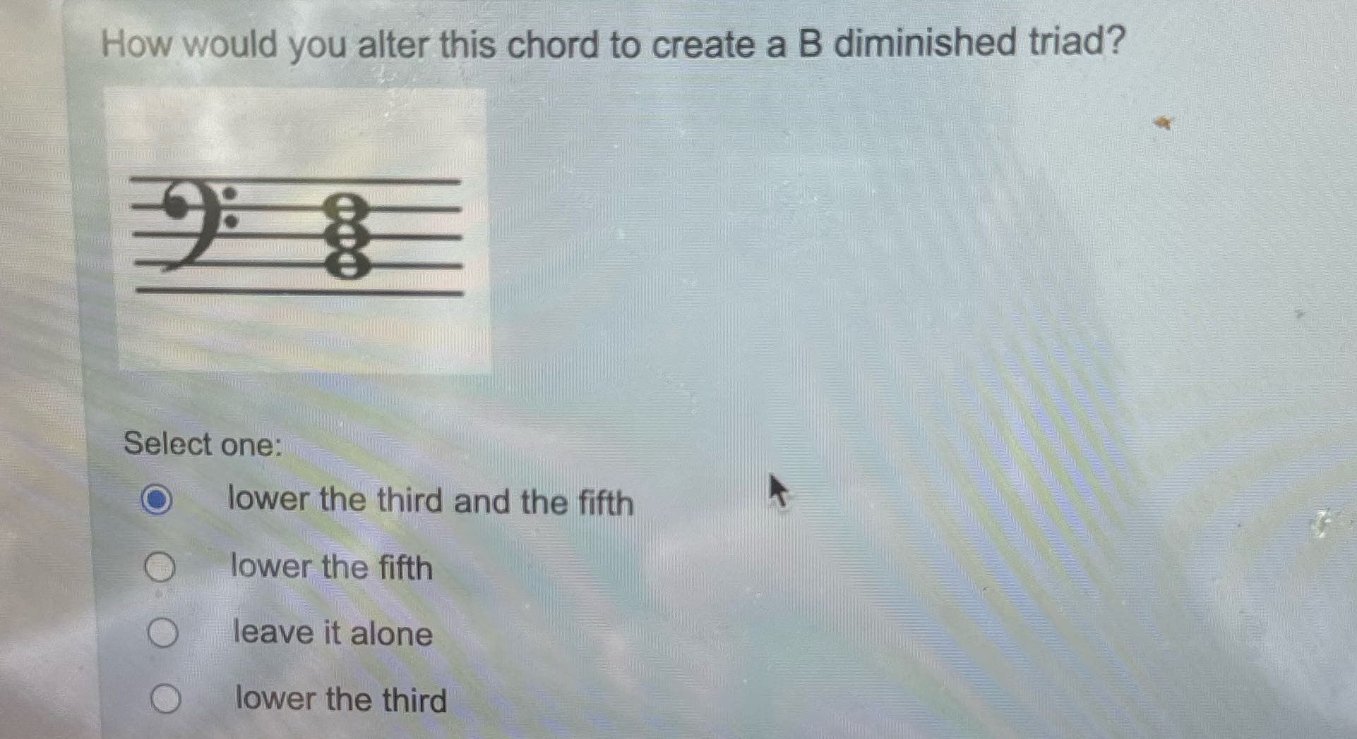 How would you alter this chord to create a B
