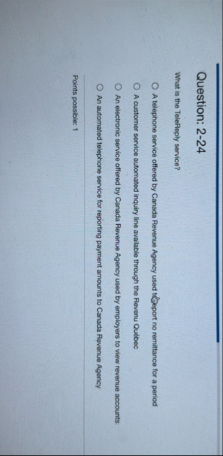 Question: 2 - 2 4 What is the TeleReply service?