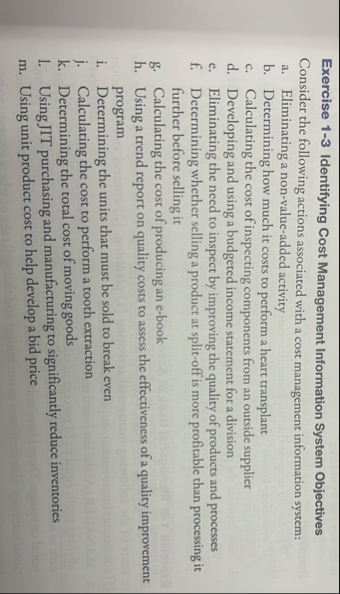 Exercise 1 - 3 Identifying Cost Management