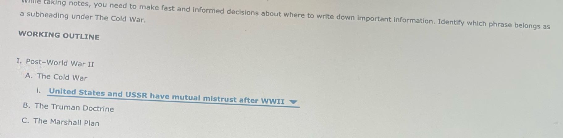 le taking notes, you need to make fast and