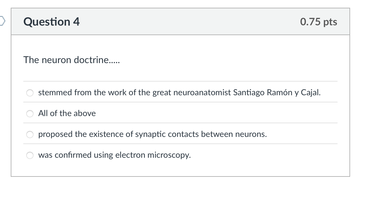 which is the correct answer? Question 4 0.75 pts