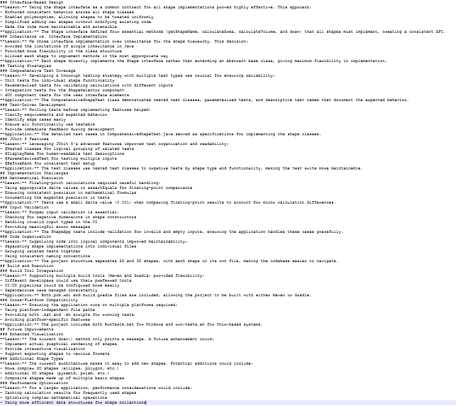 convert to me summarising the lessons I have