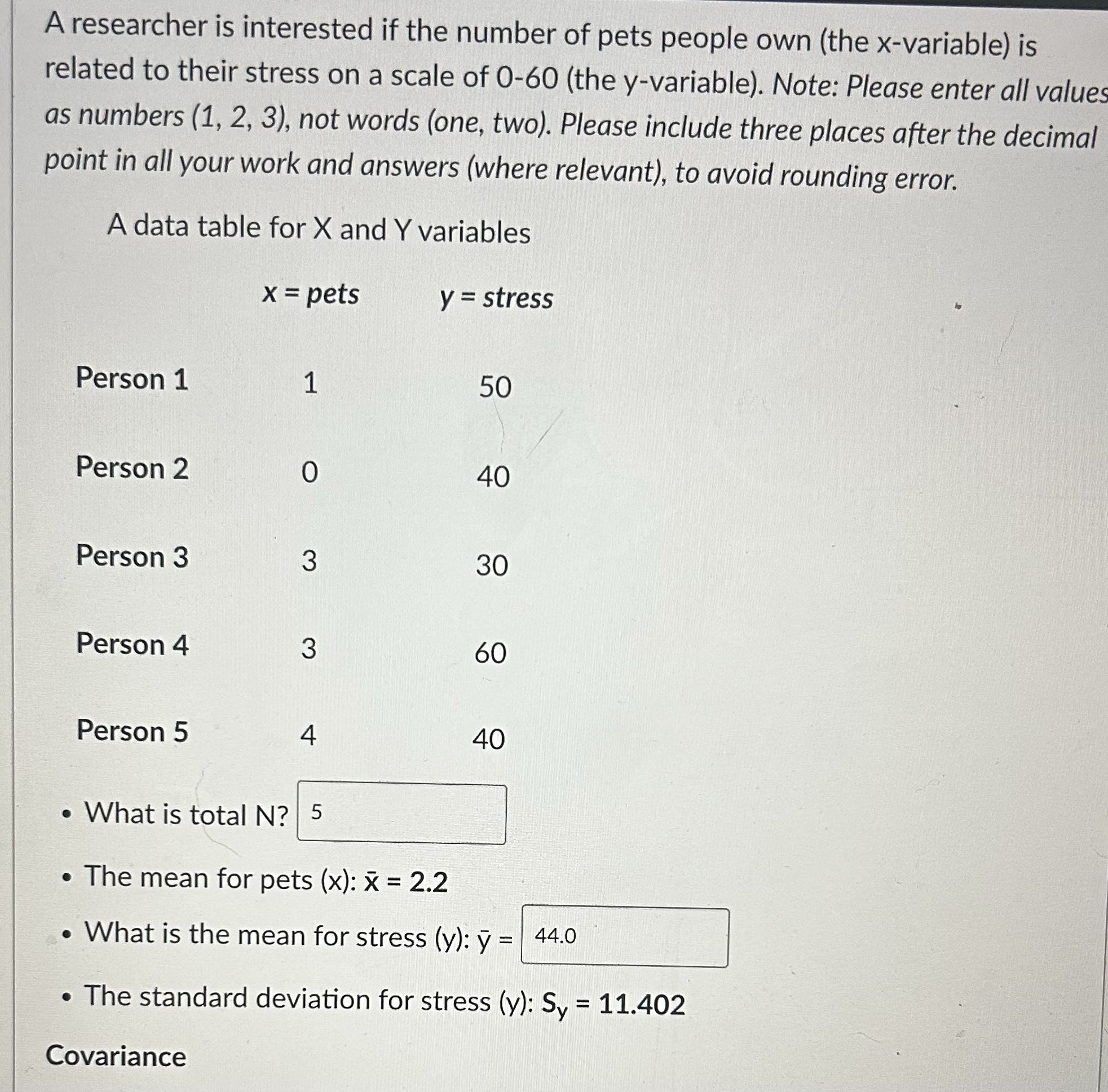 Input the slope and intercept in this regression