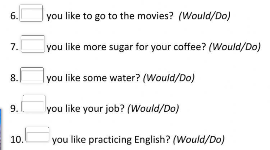 me ayudas con esto 6. _| you like to go to the