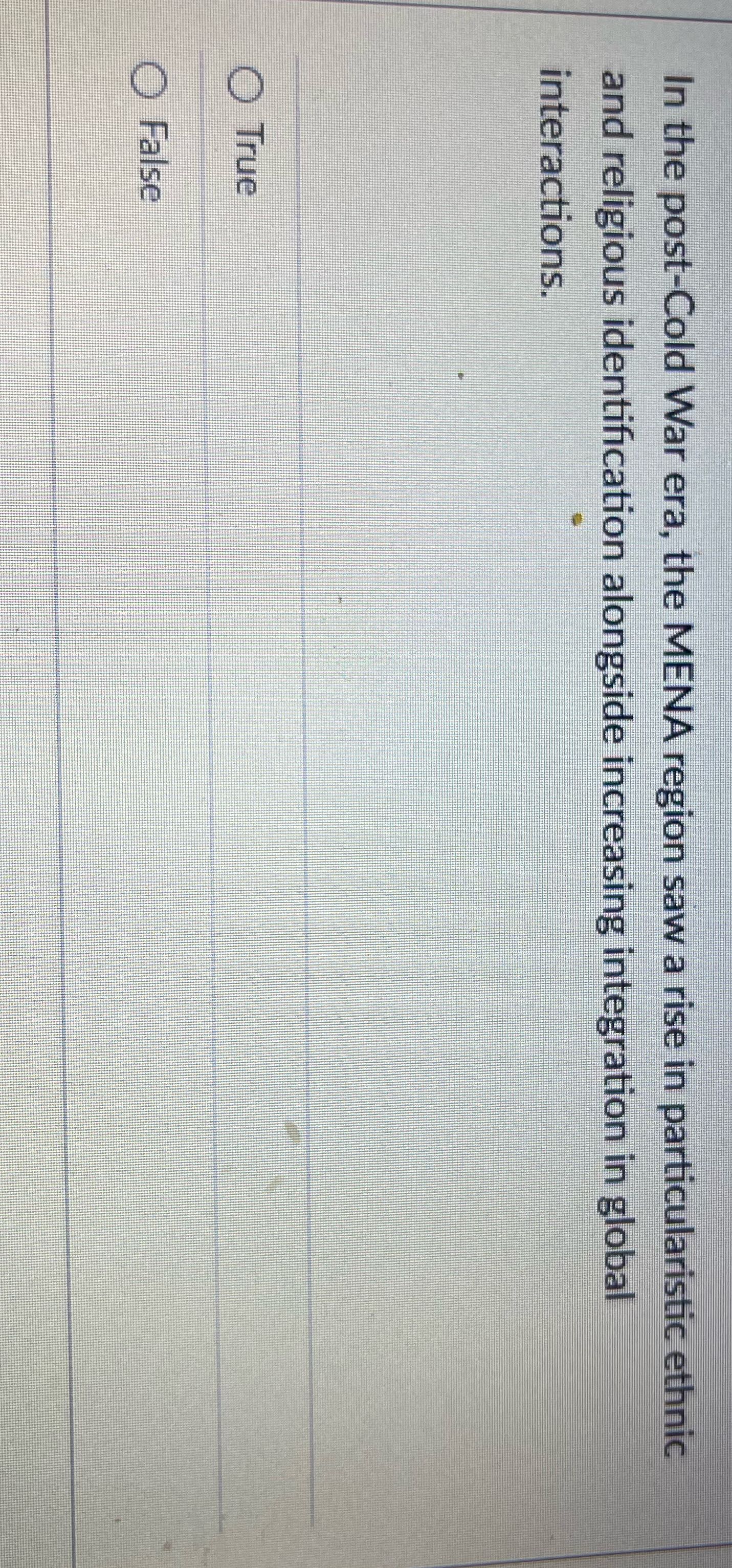 In the post-Cold War era, the MENA region saw a