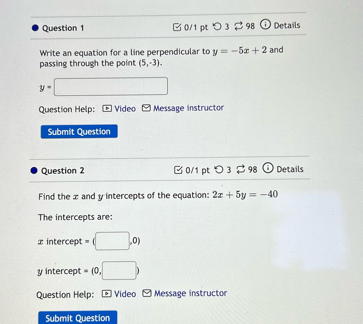 Question 1 0/1 pt 9 3 98 0 Details Write an