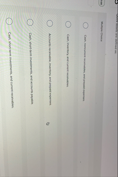 Wurck assets are defined as: 7 : 0 9 Multiple