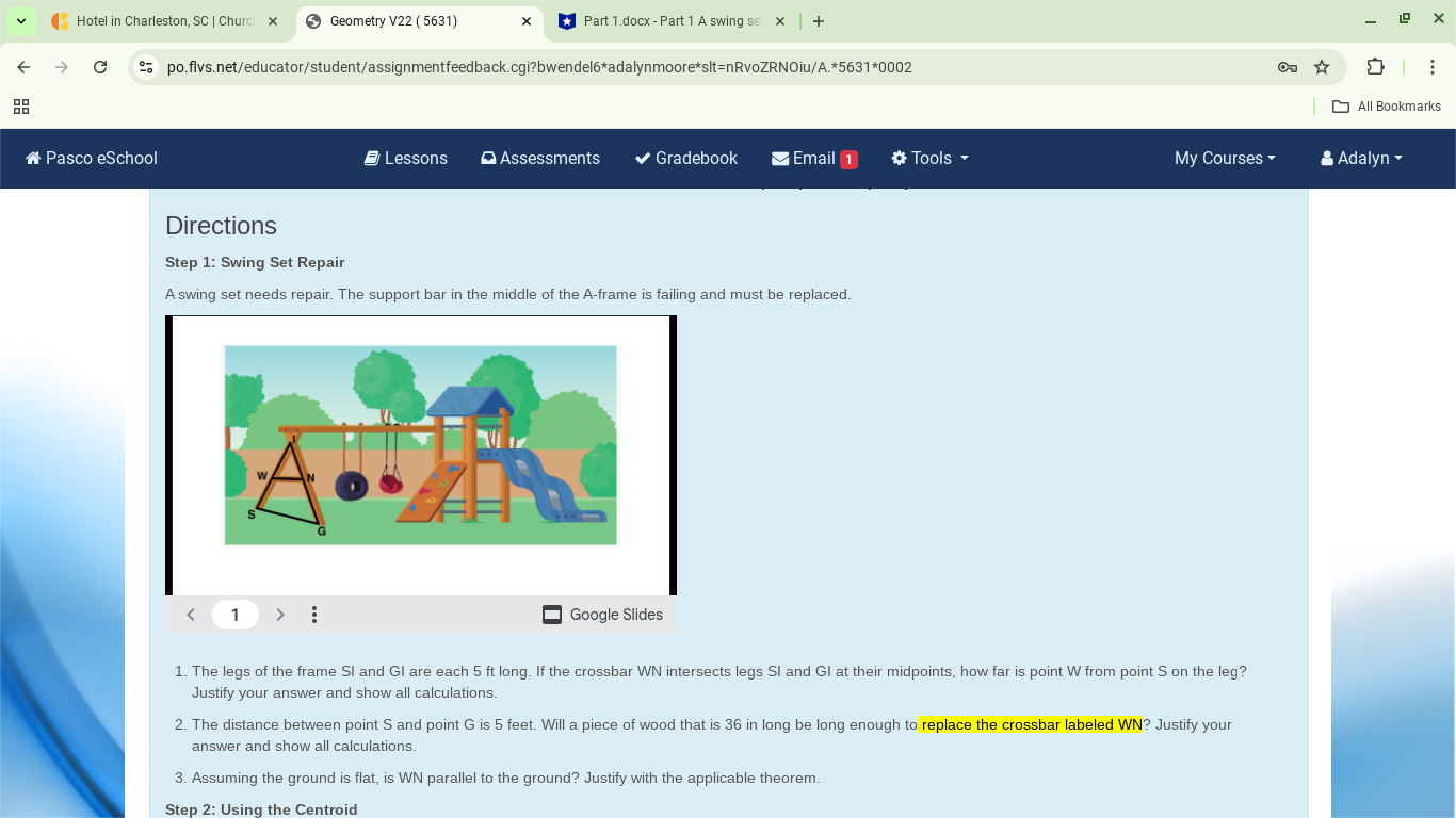 Directions Step 1: Swing Set Repair A swing set