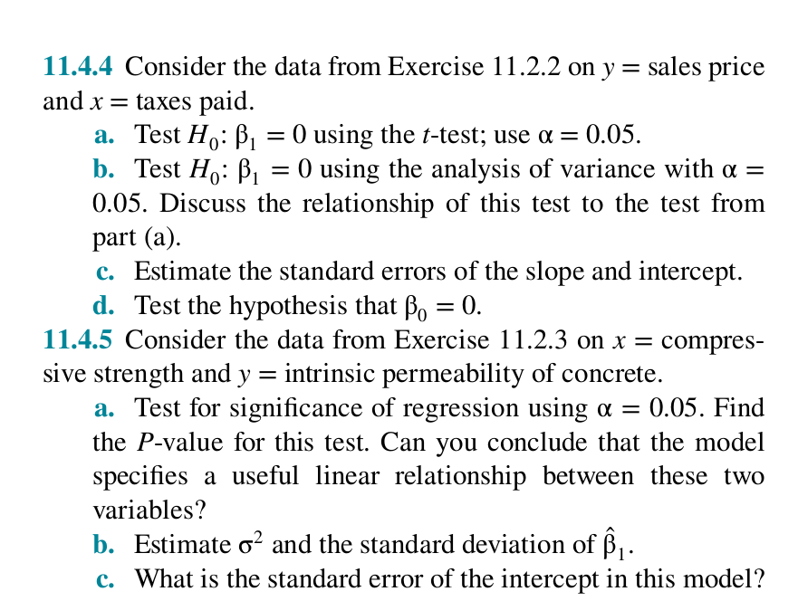 Please answer exercises 11.4.4 and 11.4.5