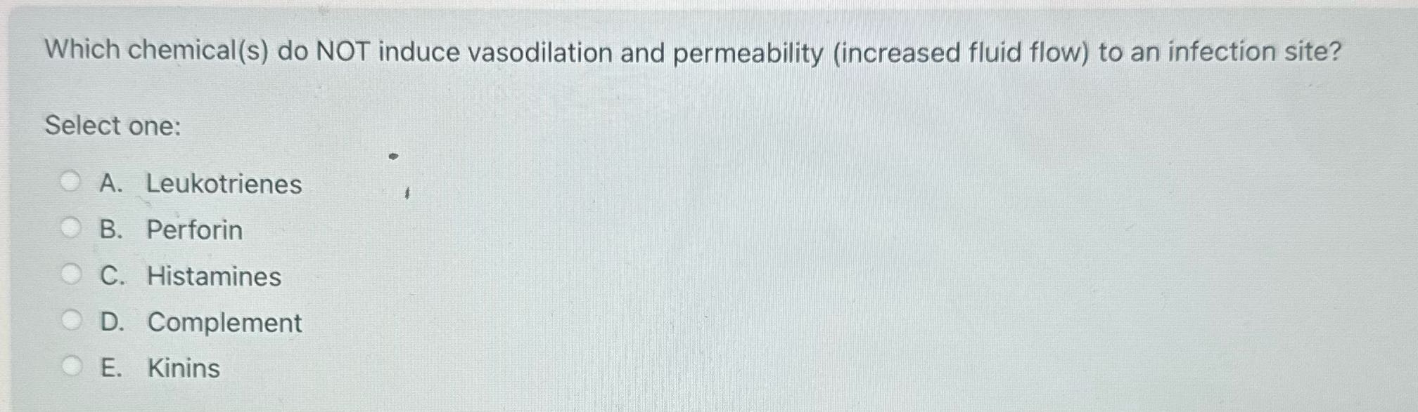 Which chemical(s) do NOT induce vasodilation and