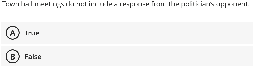 help Town hall meetings do not include a response