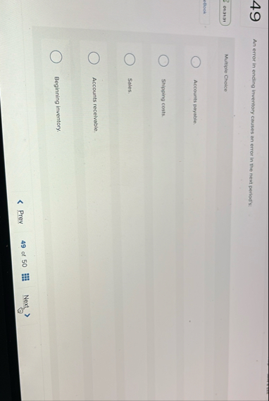4 9 An error in ending inventory causes an error