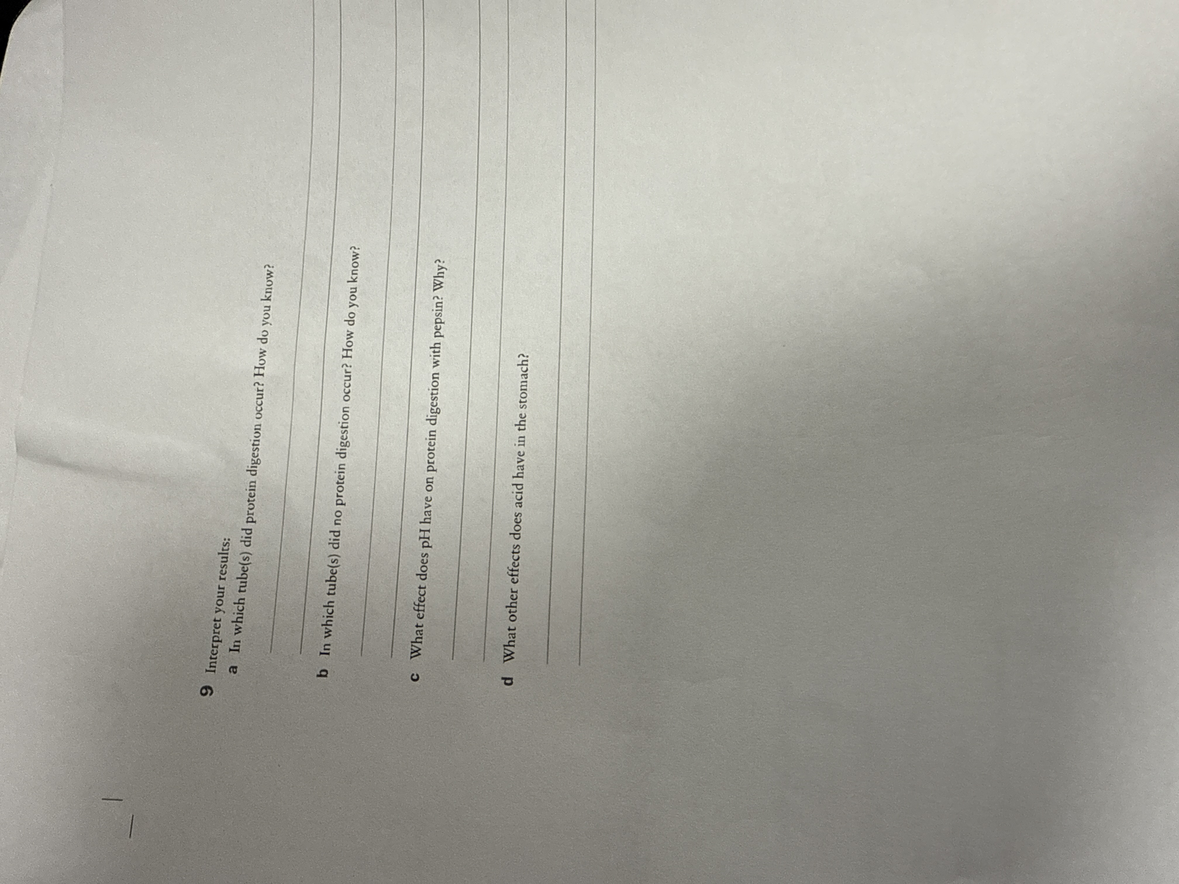 Procedure 2 test protein digestion 9 Interpret
