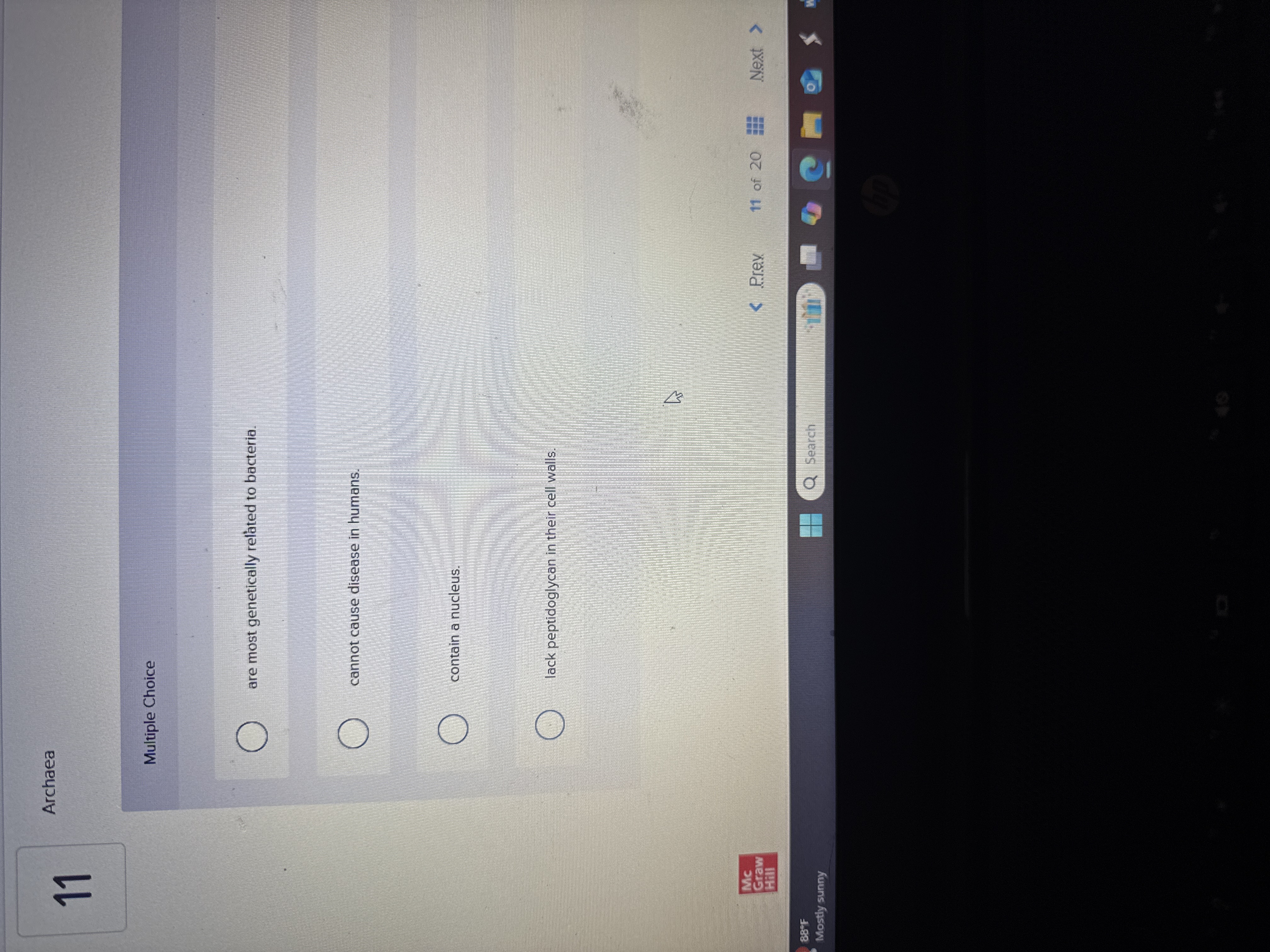 What is the correct answer Archaea 11 Multiple
