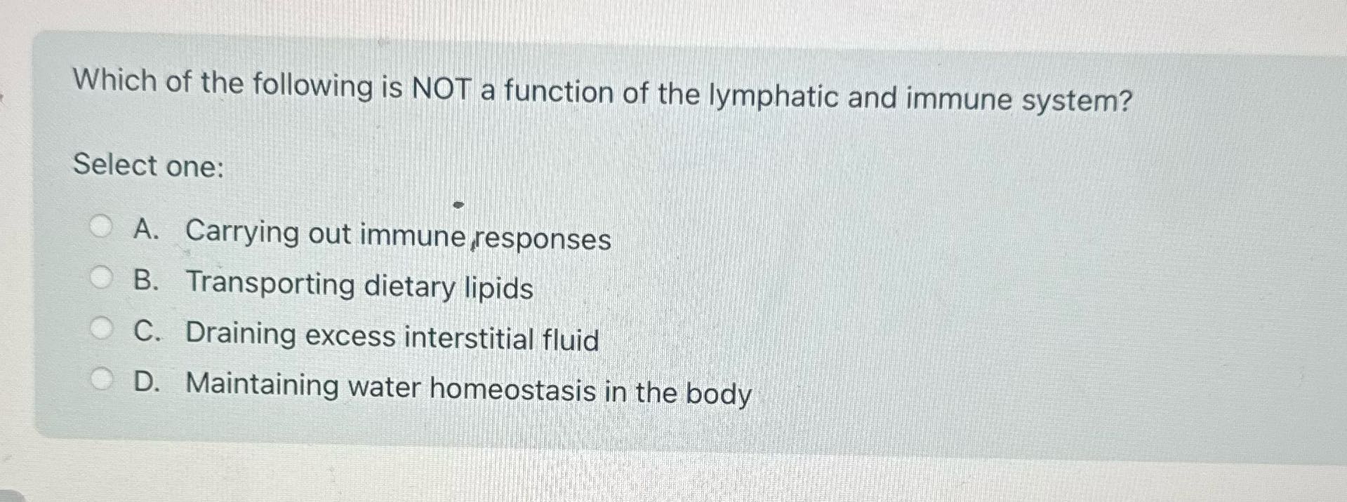 Which of the following is NOT a function of the