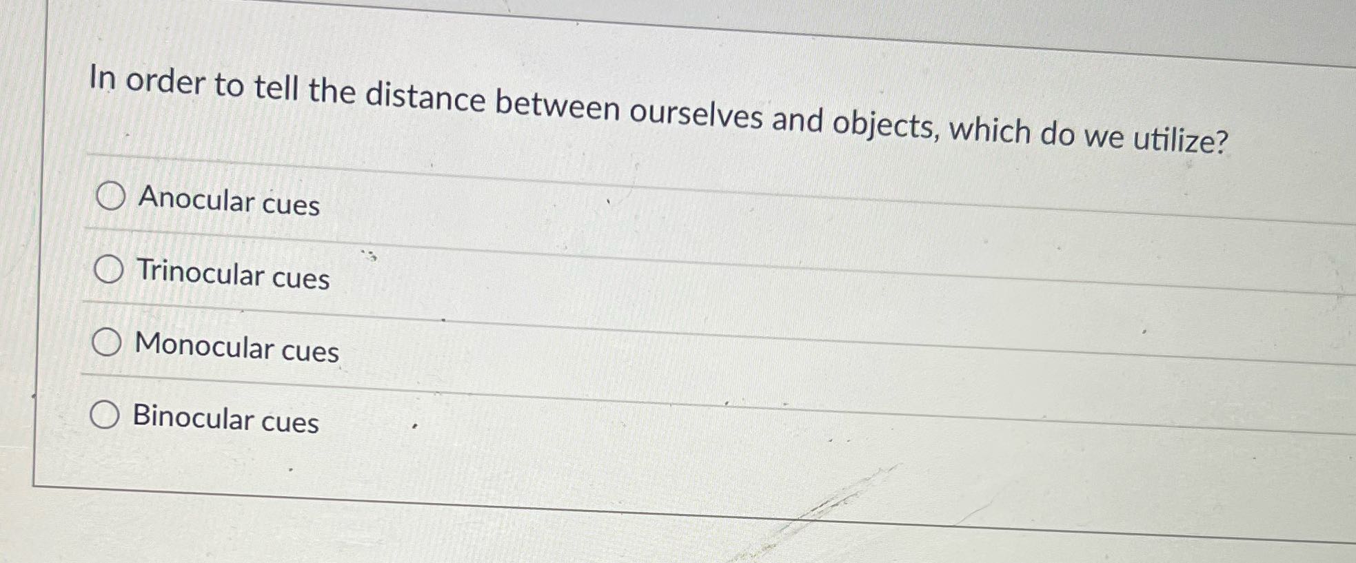 In order to tell the distance between ourselves