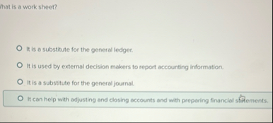 that is a work sheet? It is a substitute for the