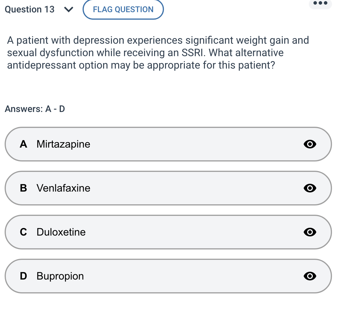what is the answer? Question 13 V FLAG QUESTION A