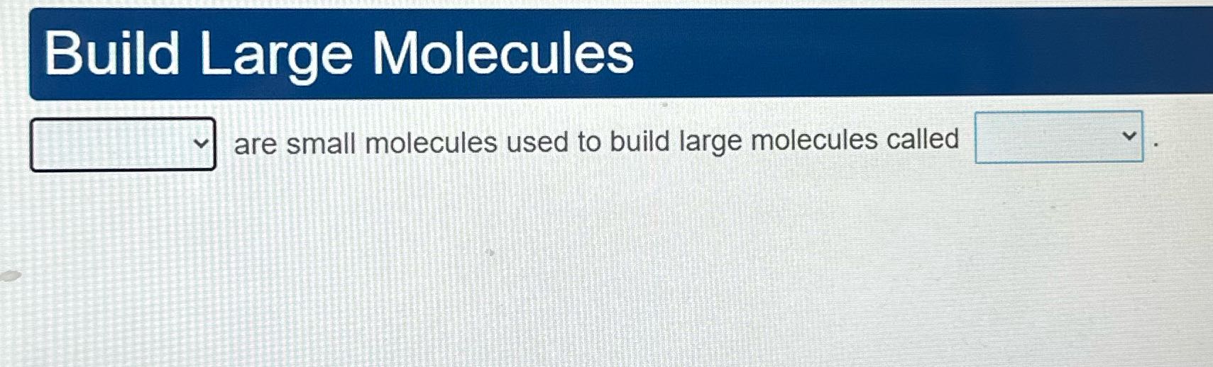 Build Large Molecules are small molecules used to