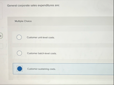 General corporate sales expenditures are: