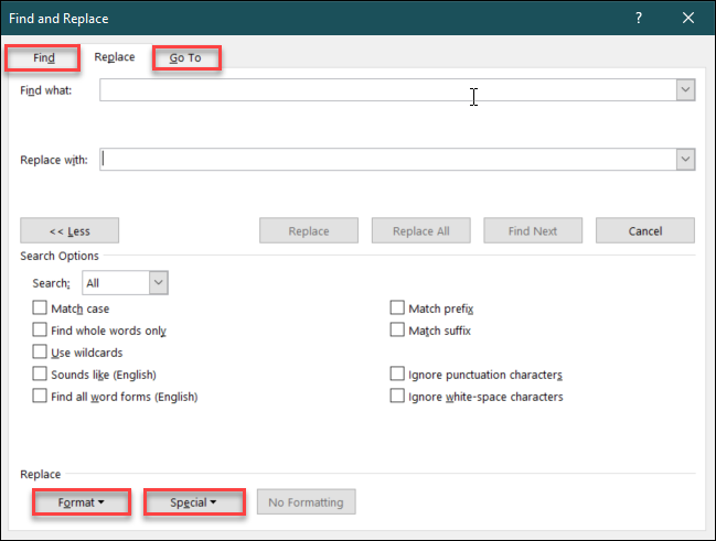 If you were to search for all occurrences of