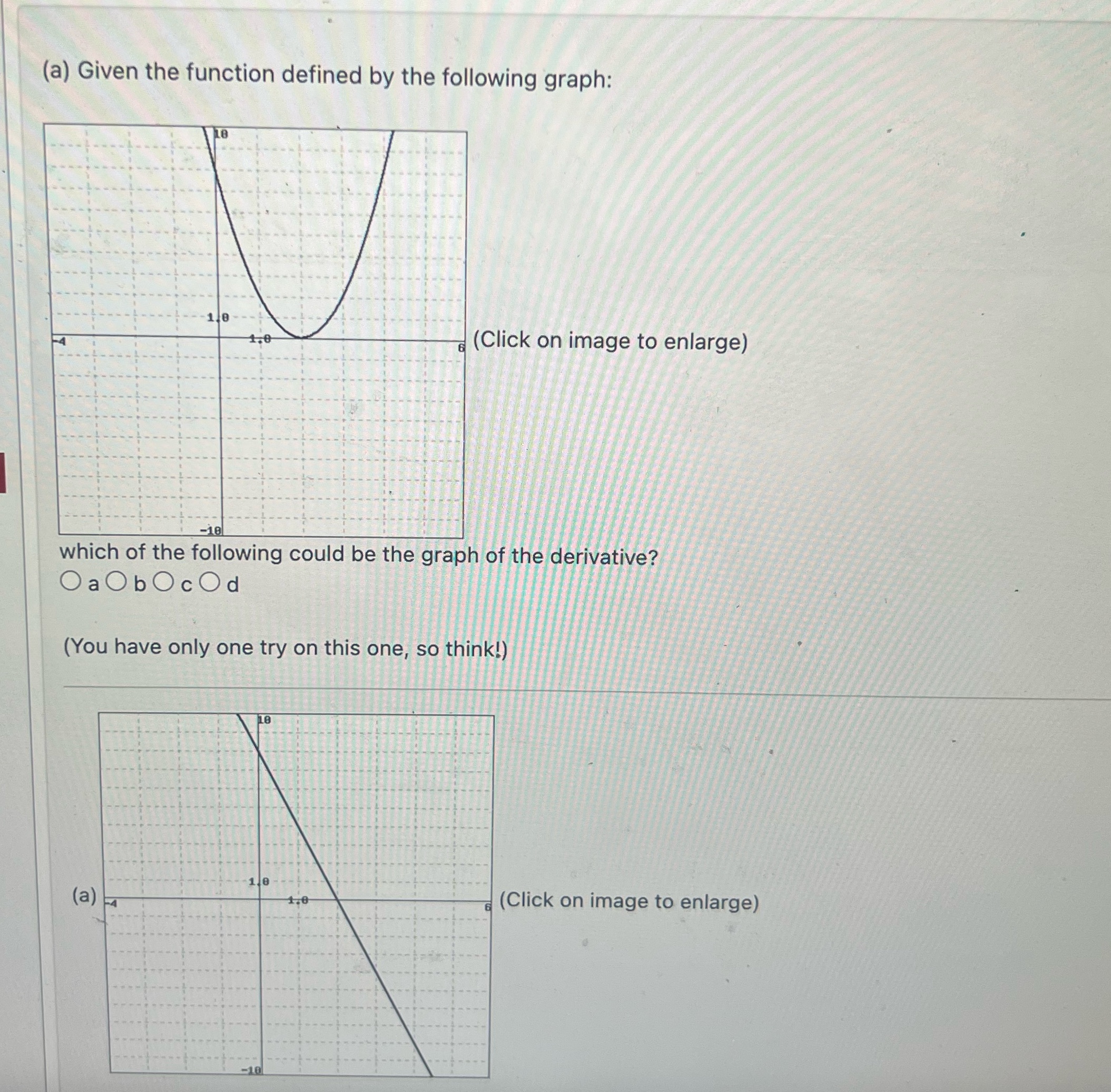 How do I find the derivative of a graph? (a)