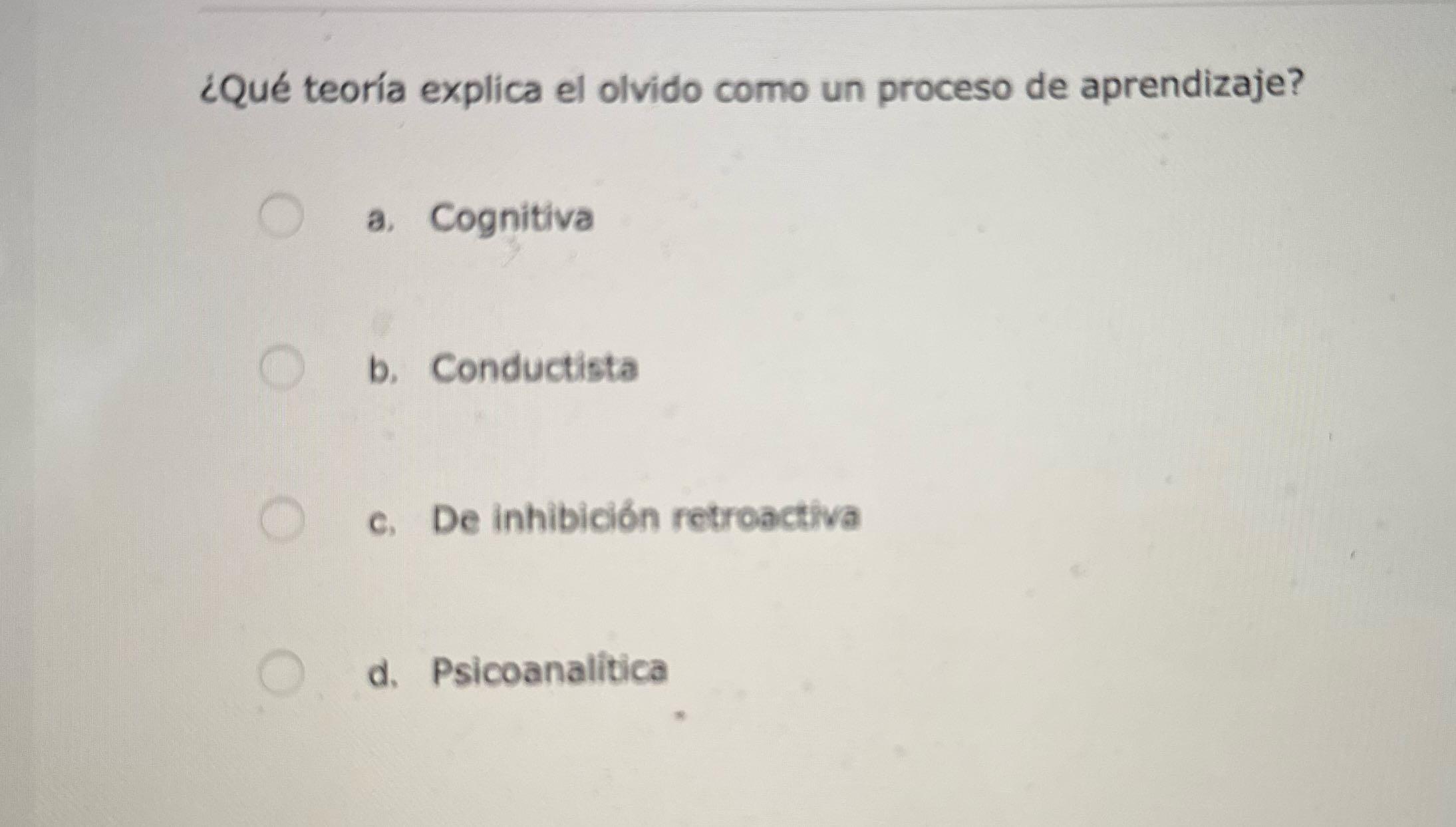 Que teoria explica el olvido como un proceso de