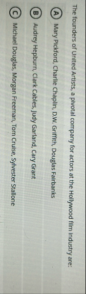 The founders of United Artists, a plvotal company