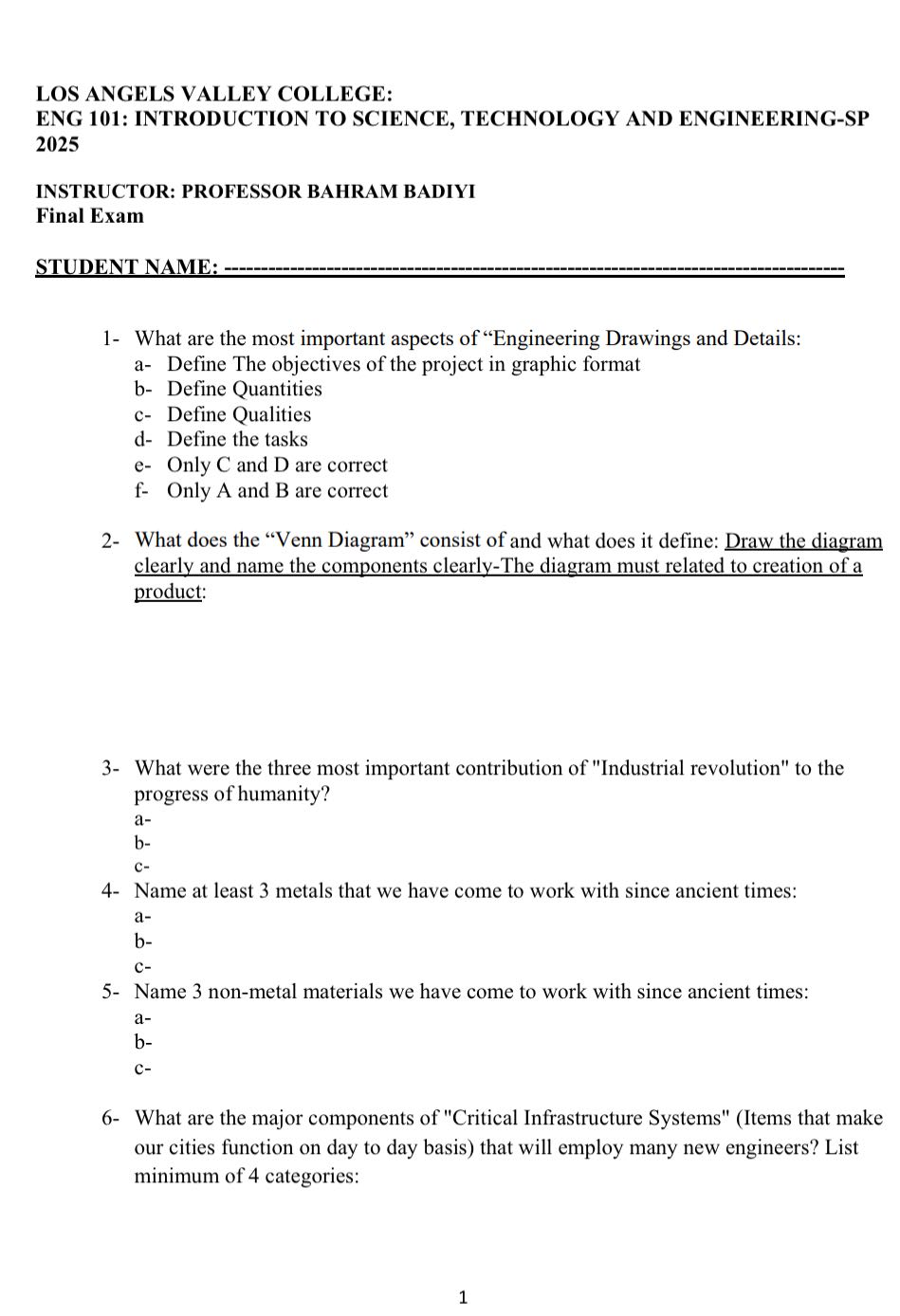 LOS ANGELS VALLEY COLLEGE: ENG 101: INTRODUCTION