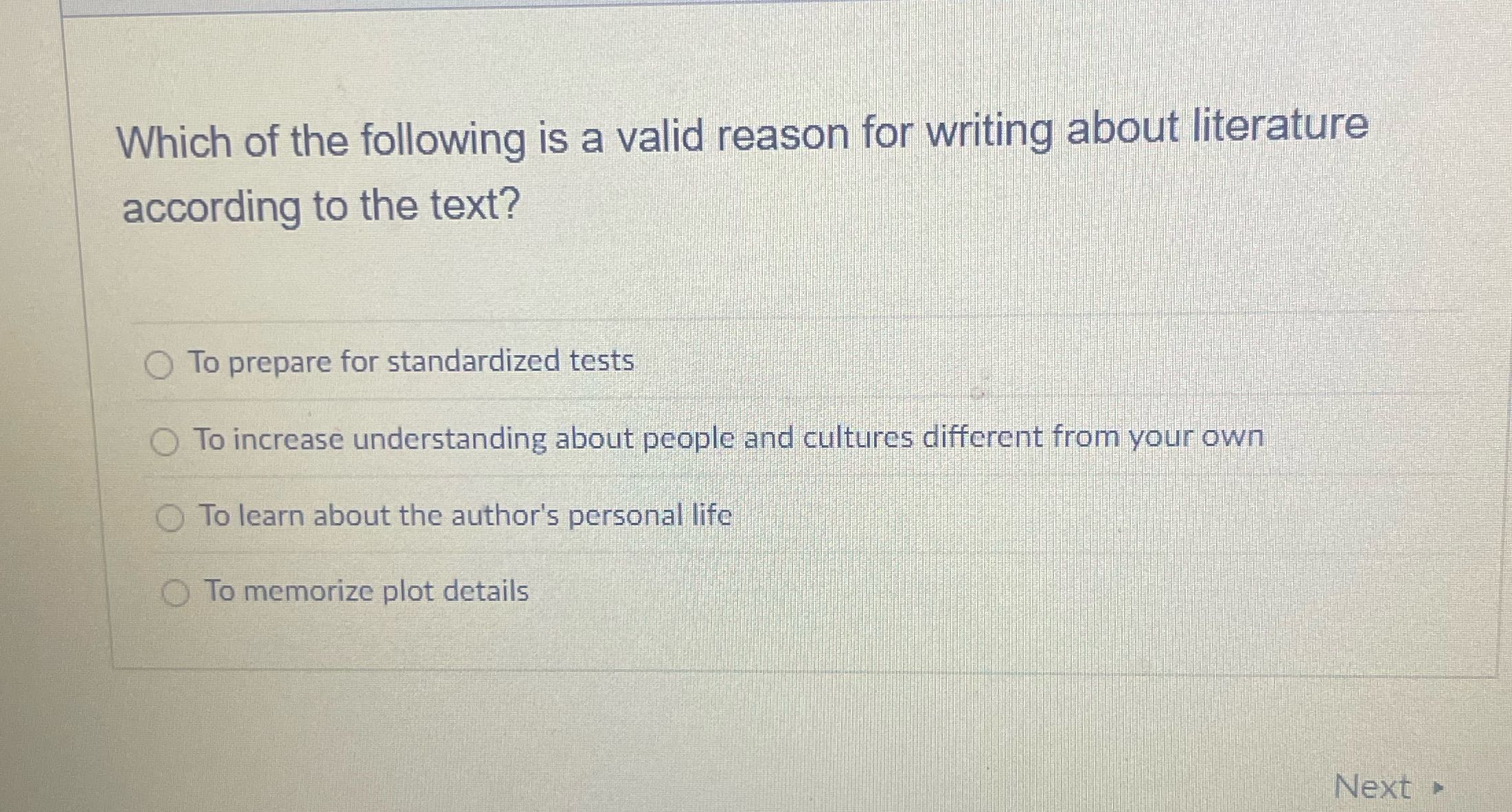 Which of the following is a valid reason for