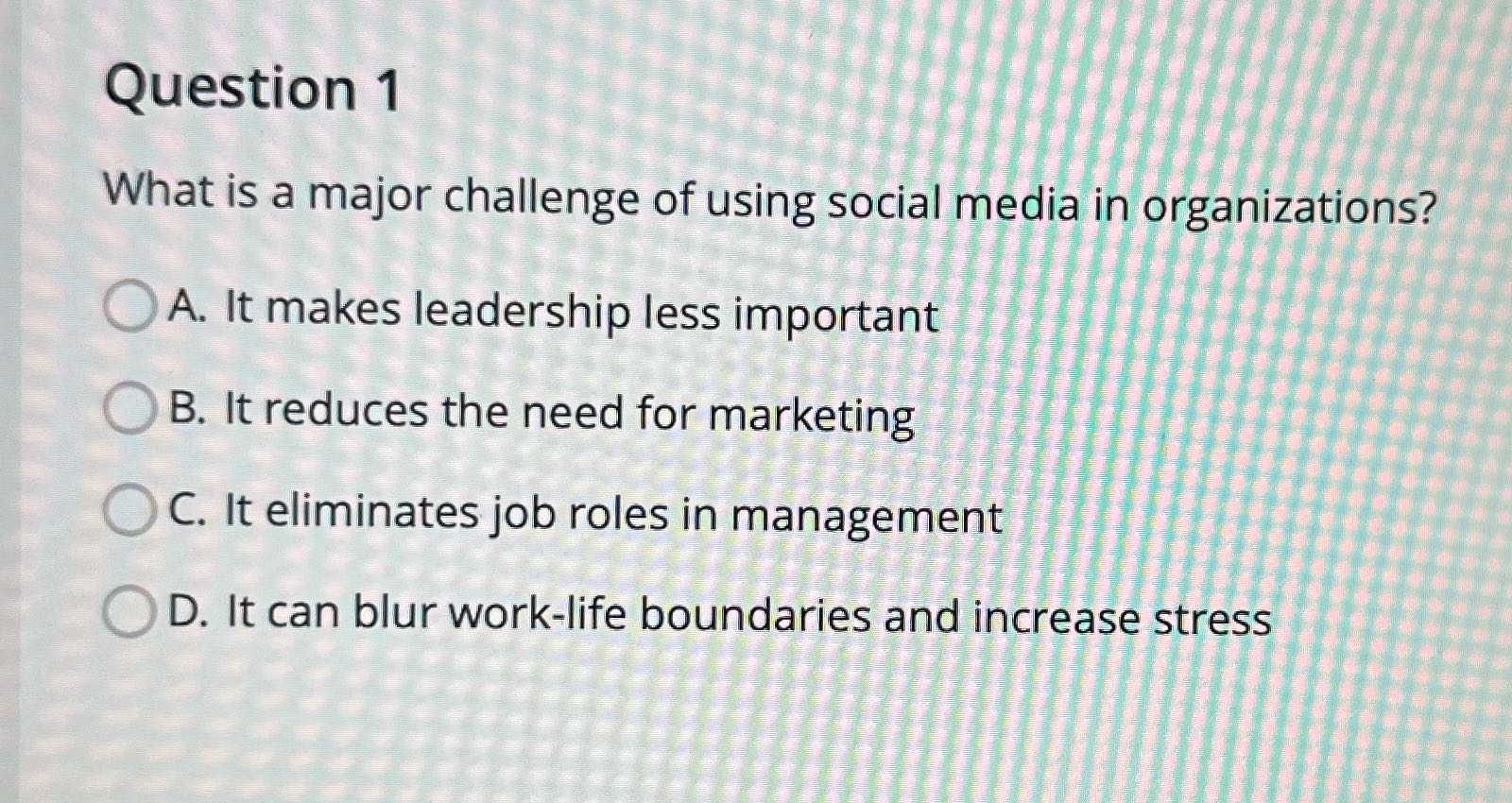 What is a major challenge of using social media