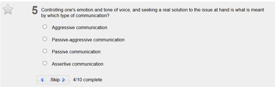 answer 5 Controlling one's emotion and tone