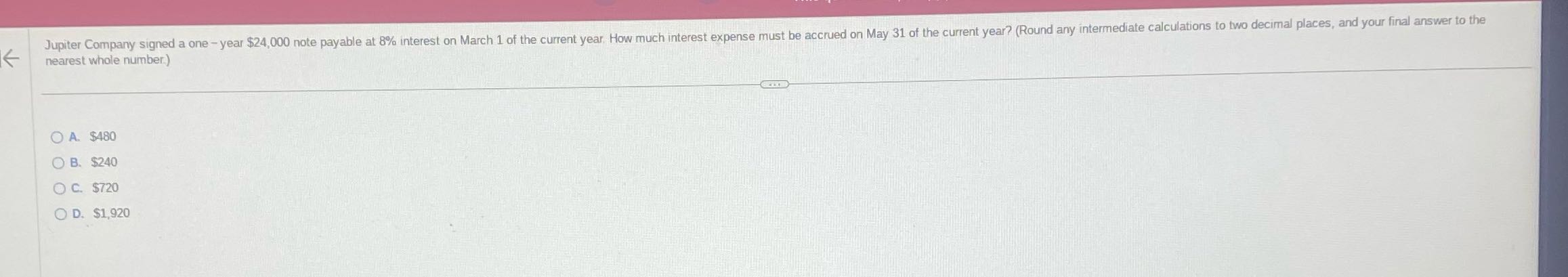 Jupiter Company signed a one - year $24,000 note