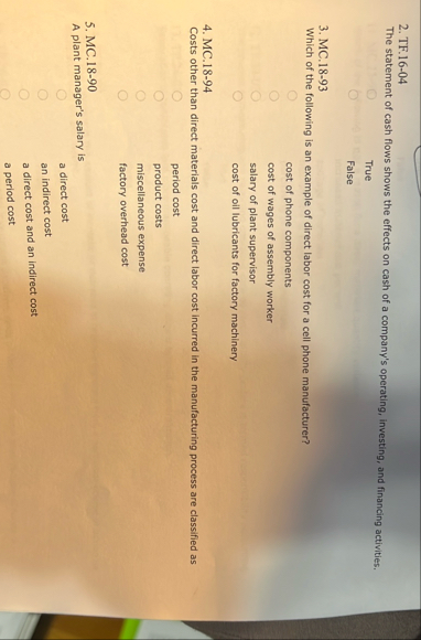 TF . 1 6 - 0 4 The statement of cash flows shows