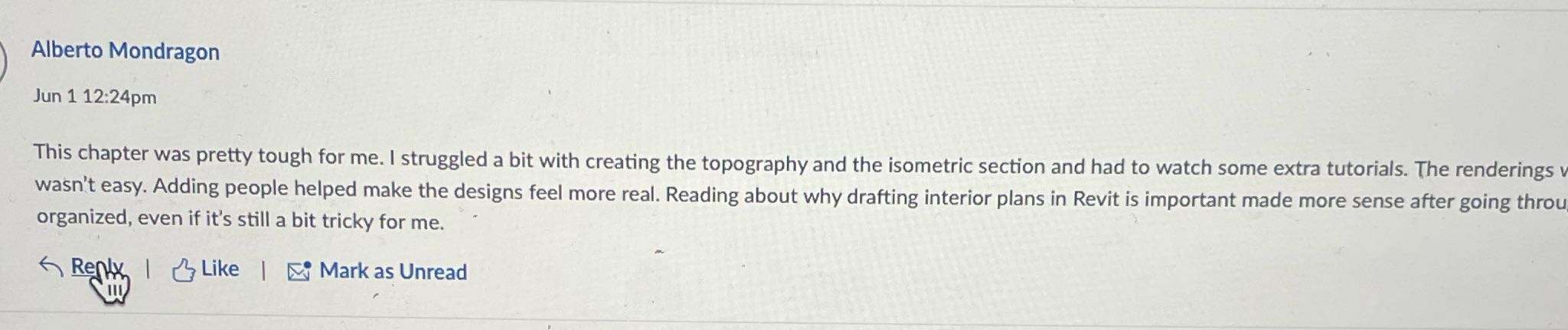 Write a reply Alberto Mondragon Jun 1 12:24pm