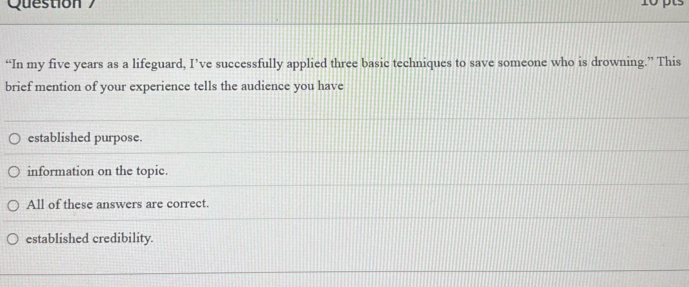 Question / PLS "In my five years as a lifeguard,