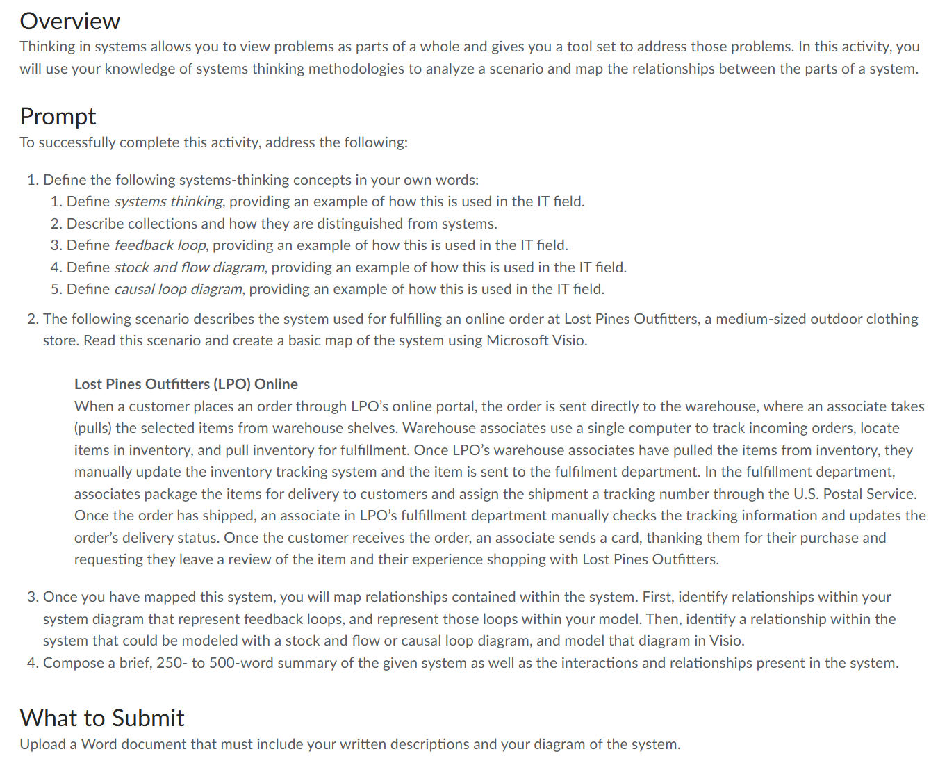 Overview Thinking in systems allows you to view