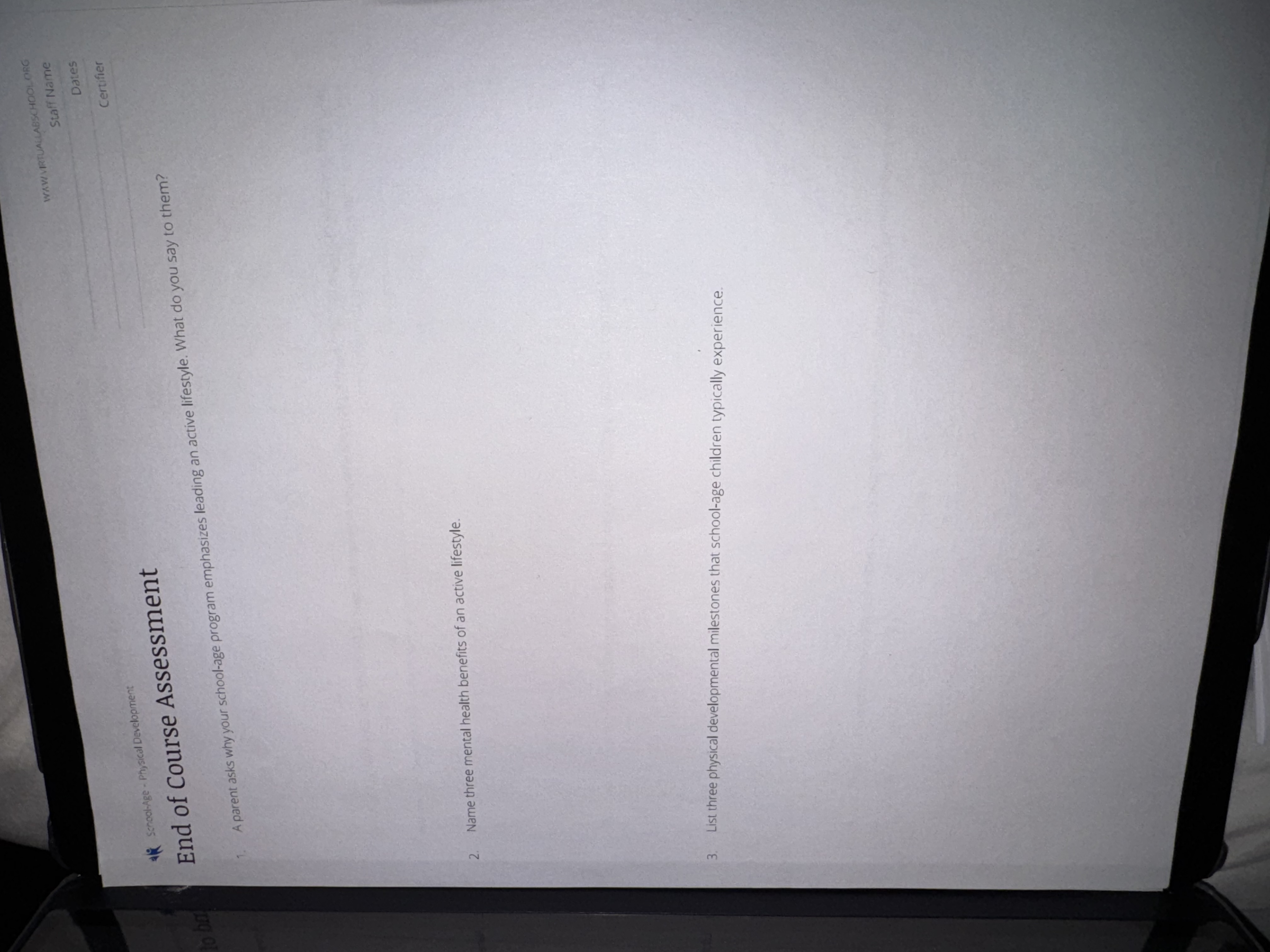 Answer WAW VIRTUALLABSCHOOLORG Staff Name