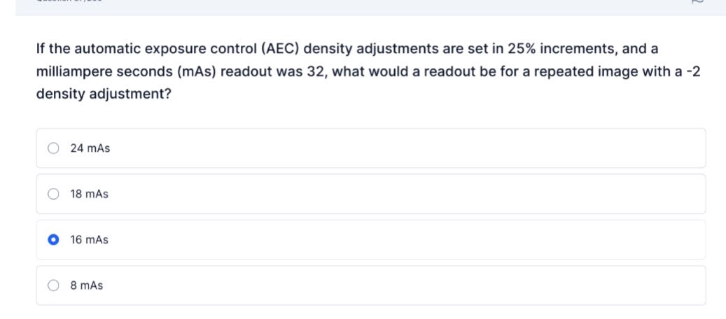 If the automatic exposure control (AEC) density