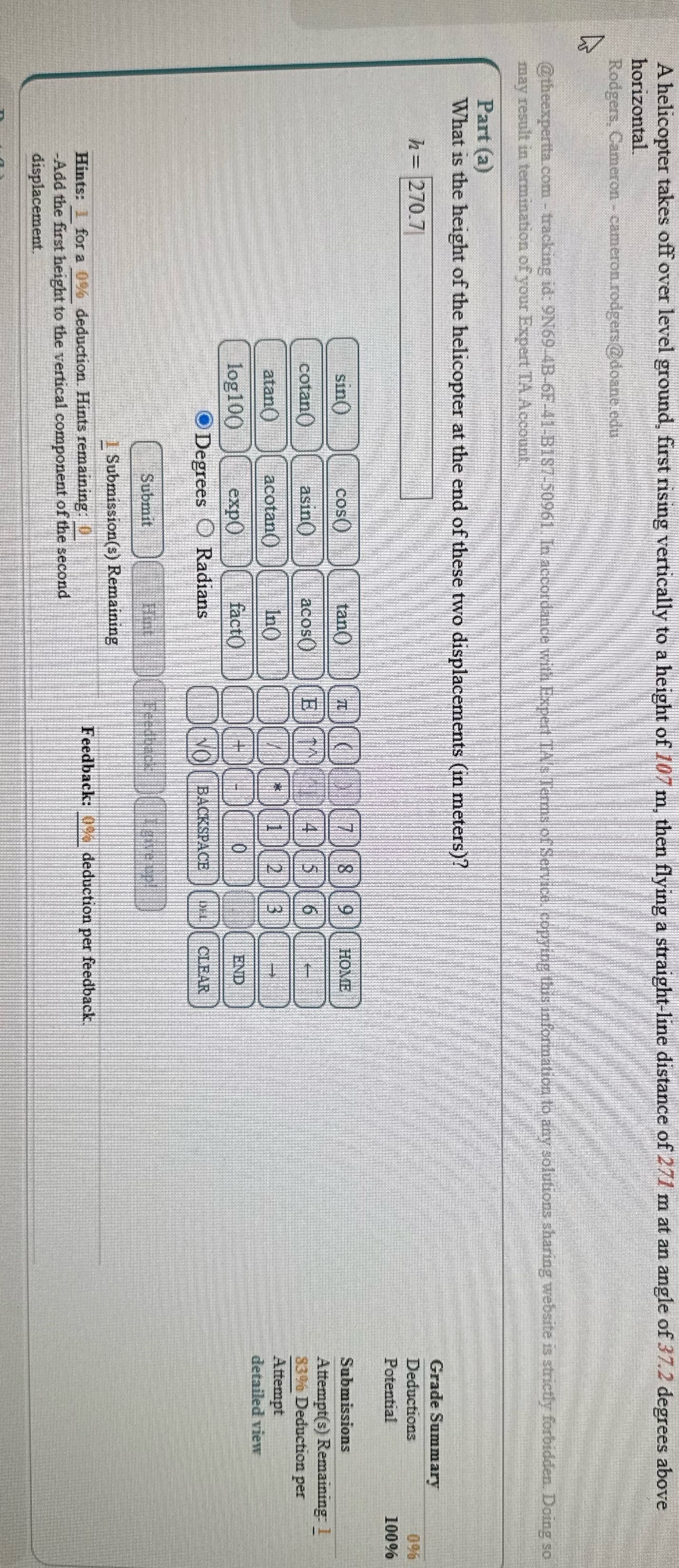 A helicopter takes off over level ground, first