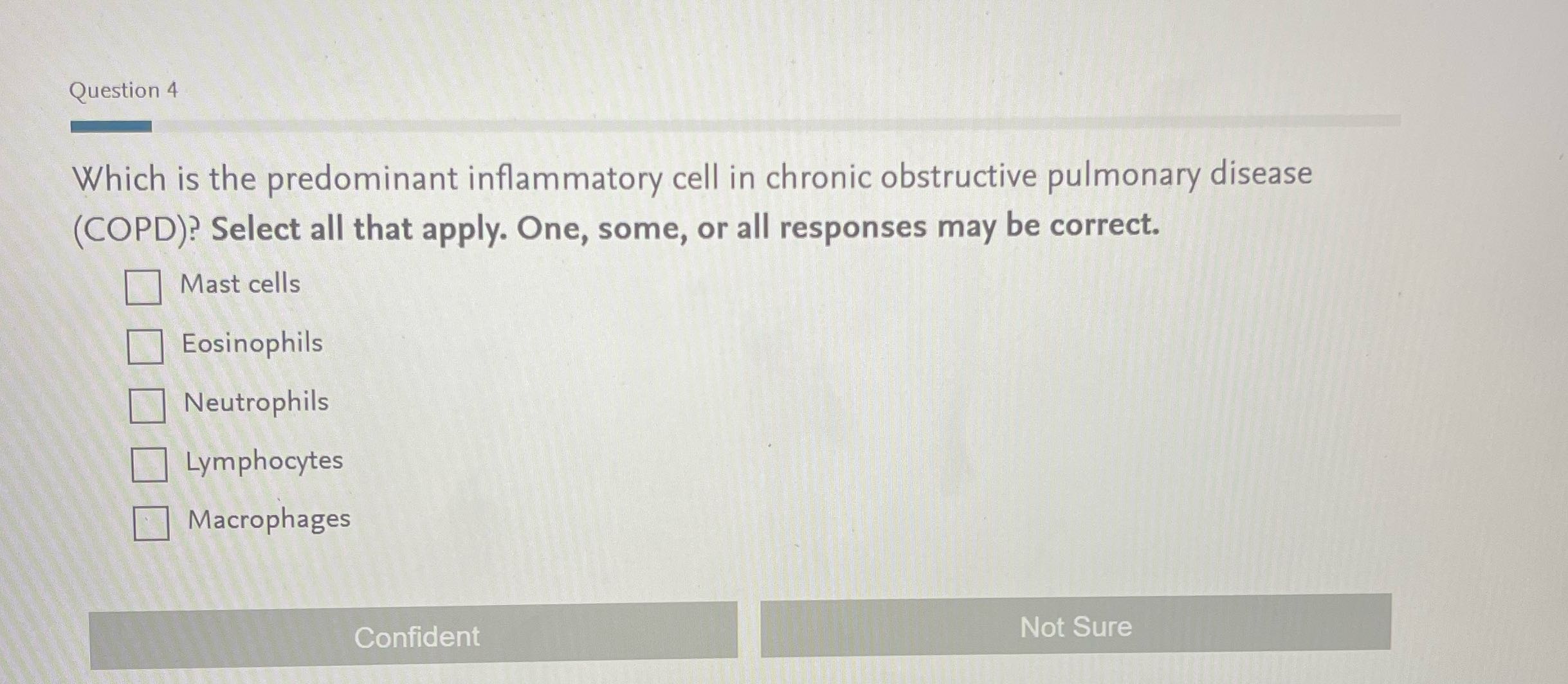 Question 4 Which is the predominant inflammatory