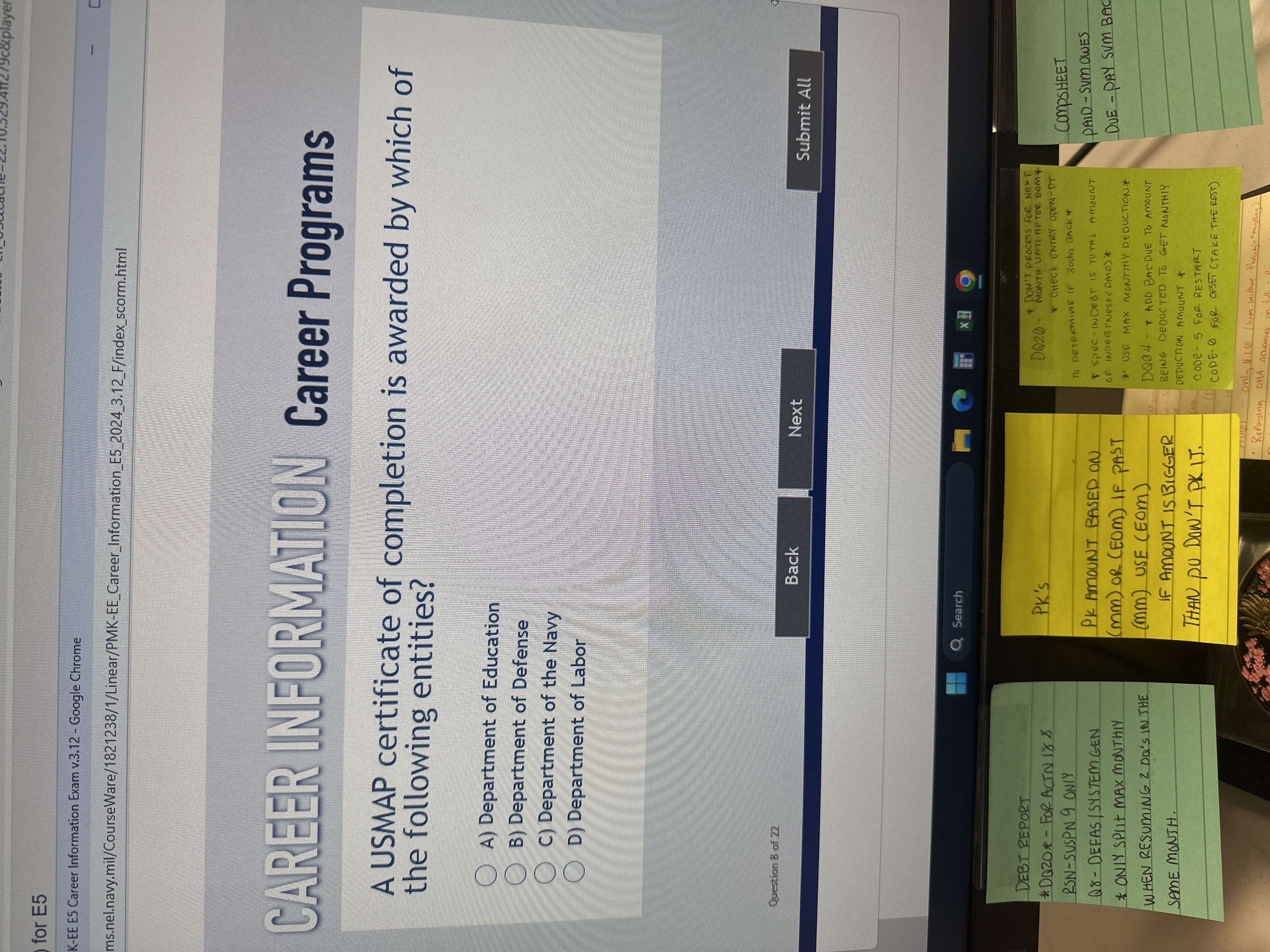 Answer the question in the photo for E5 K-EE E5