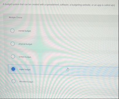 A budget system that can be created with a