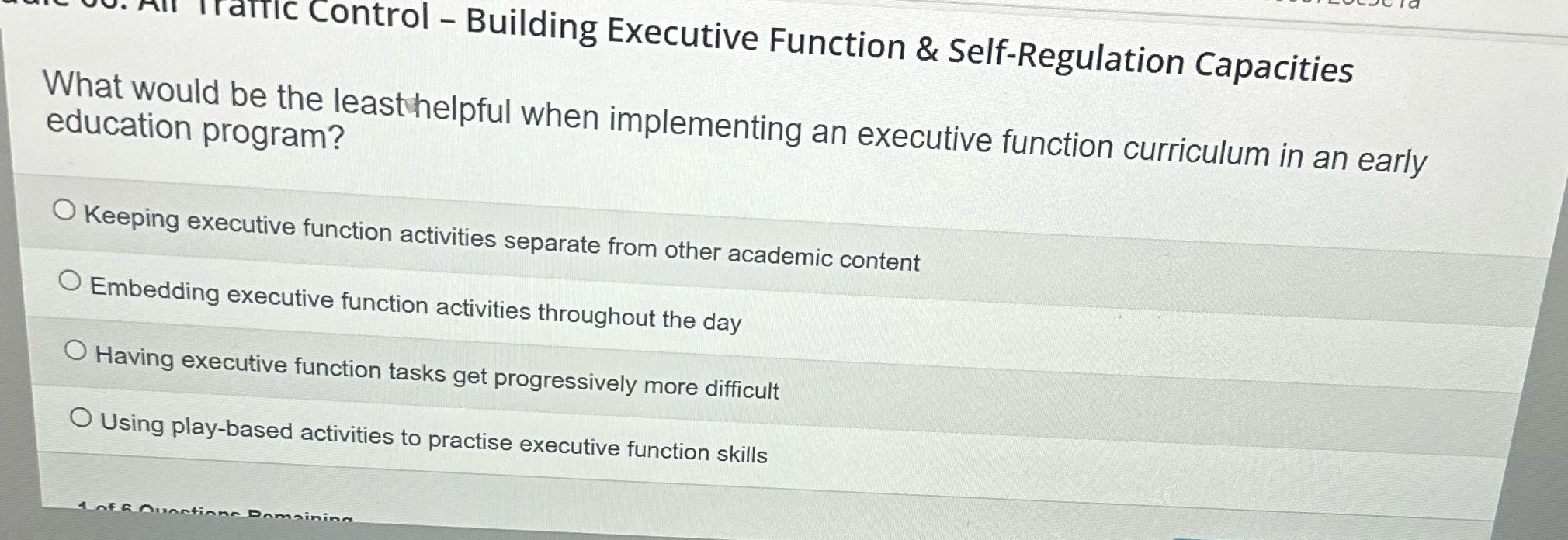 Traffic Control - Building Executive Function &