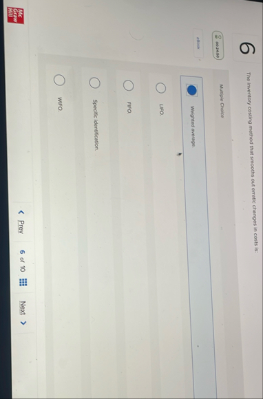 6 The inventory costing method that smooths out