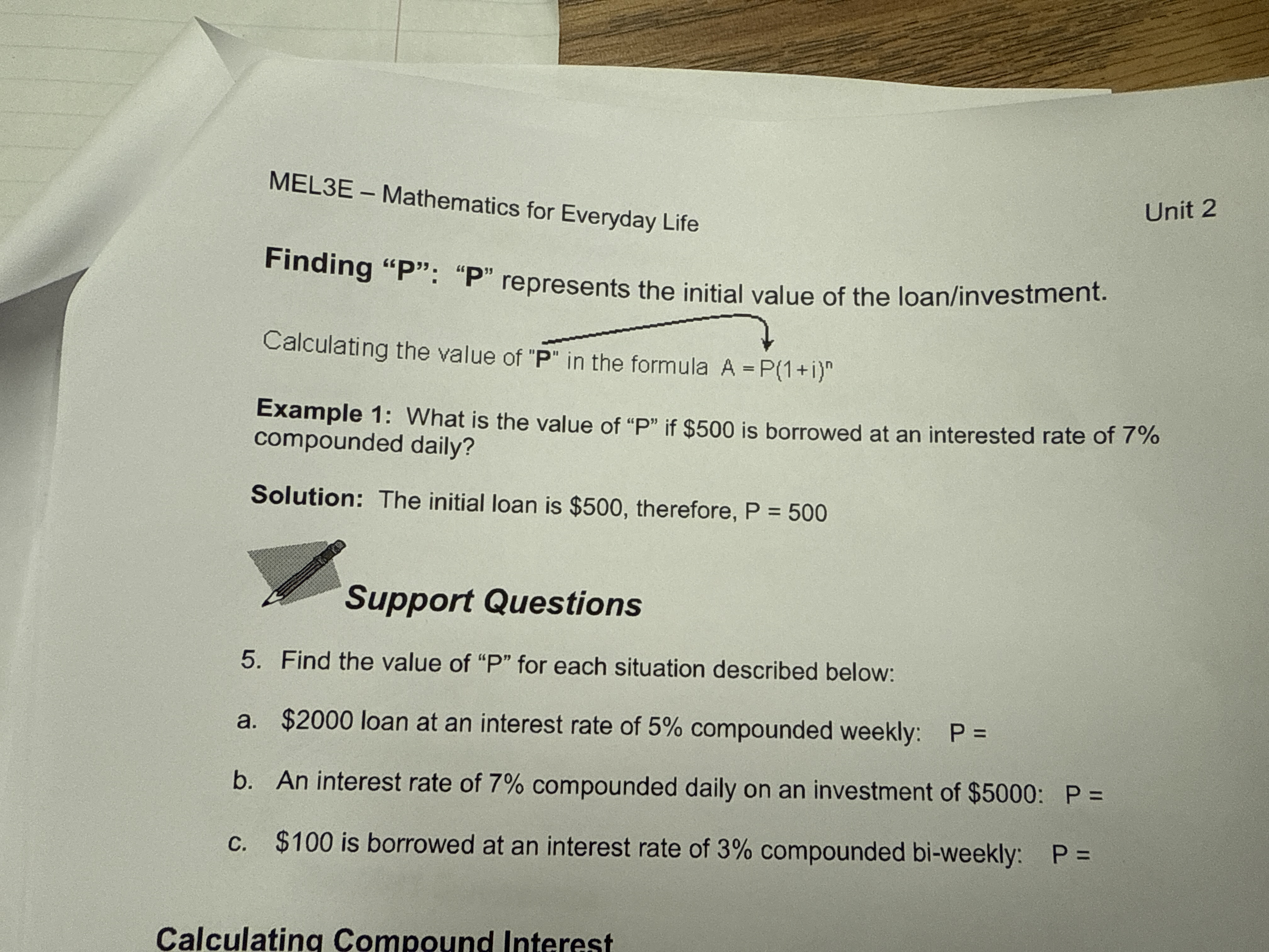 Solve 5 abc MEL3E - Mathematics for Everyday Life