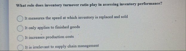 What role does inventory turnover ratio play in